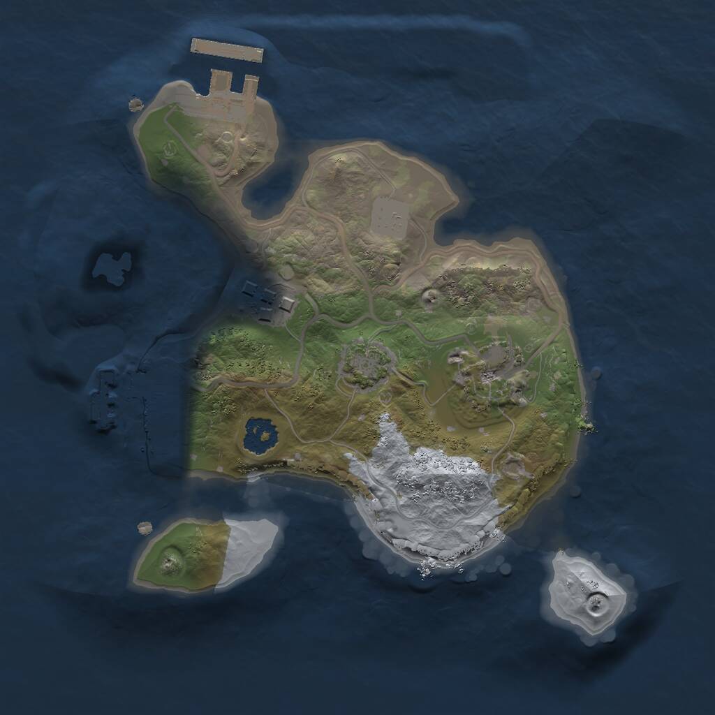Rust Map: Procedural Map, Size: 2000, Seed: 1175121173, 6 Monuments