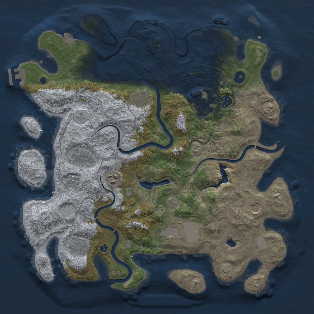 Rust Map: Procedural Map, Size: 4000, Seed: 1527249150, 15 Monuments