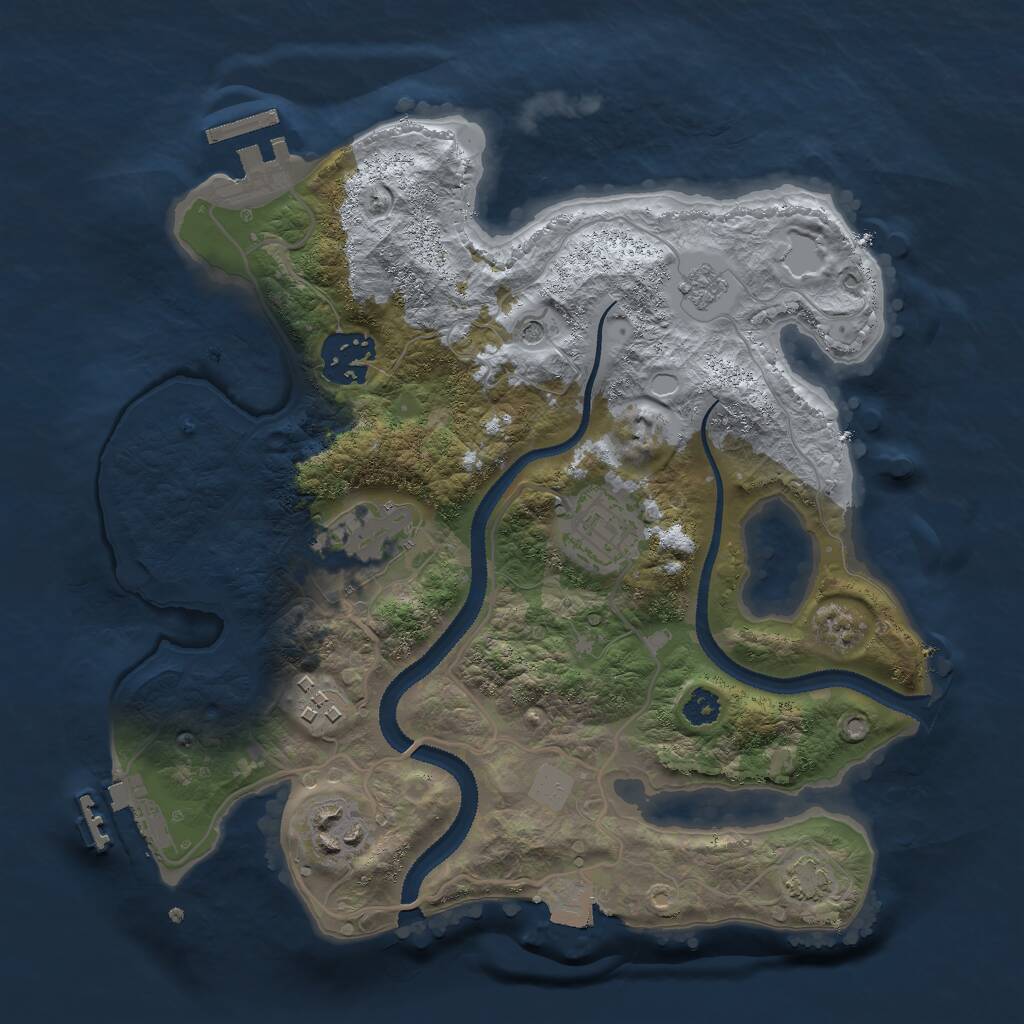 Rust Map: Procedural Map, Size: 2800, Seed: 592473884, 11 Monuments