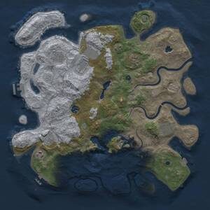 Thumbnail Rust Map: Procedural Map, Size: 4000, Seed: 1394282829, 14 Monuments