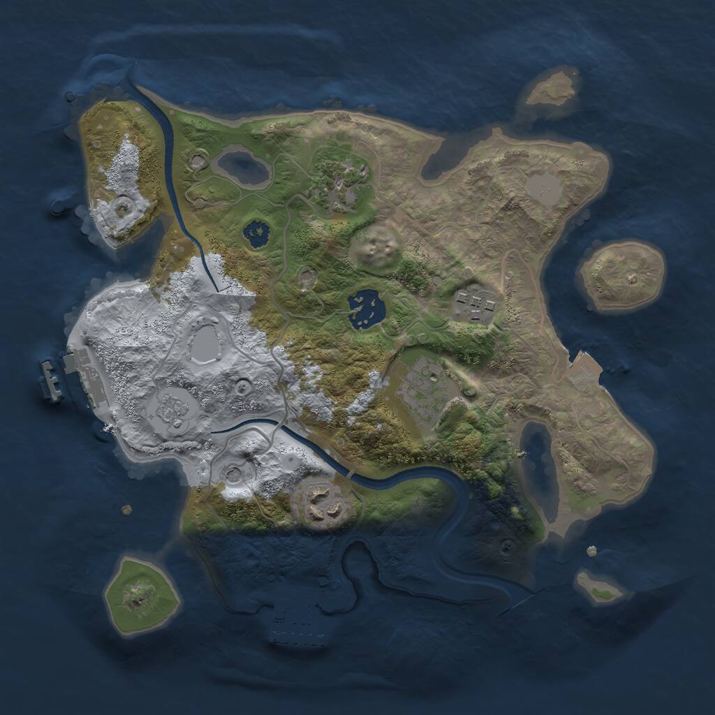 Rust Map: Procedural Map, Size: 2750, Seed: 1228058057, 10 Monuments