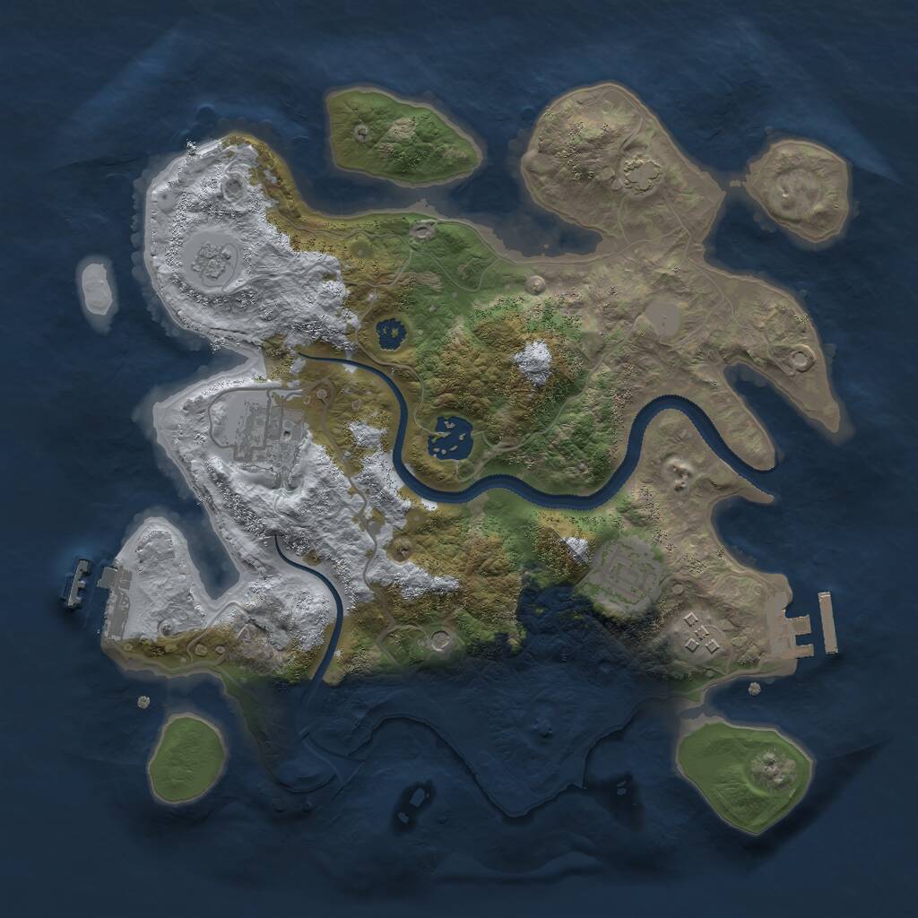 Rust Map: Procedural Map, Size: 3000, Seed: 5094713, 10 Monuments