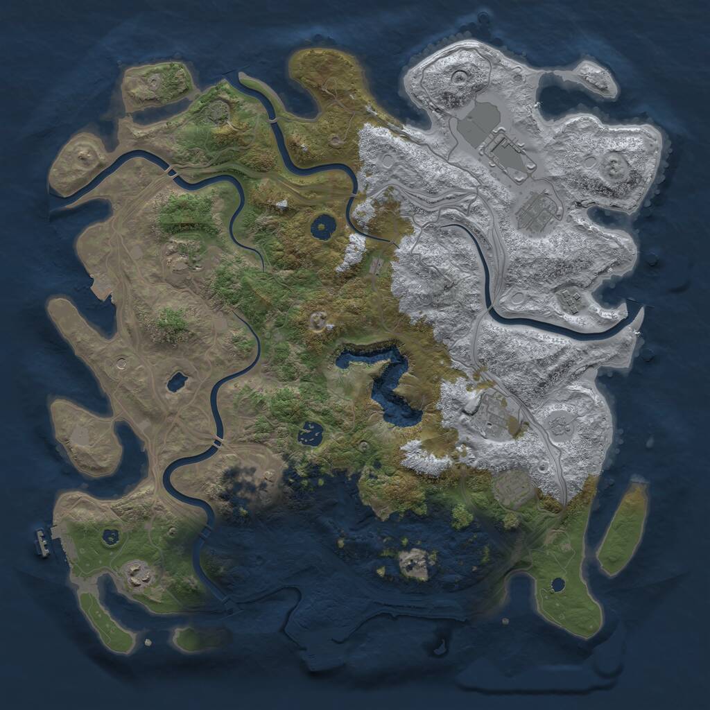 Rust Map: Procedural Map, Size: 4250, Seed: 624541828, 15 Monuments