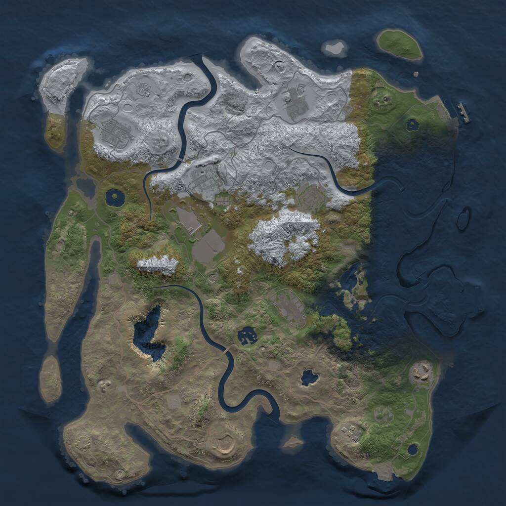 Rust Map: Procedural Map, Size: 4000, Seed: 2095167, 16 Monuments