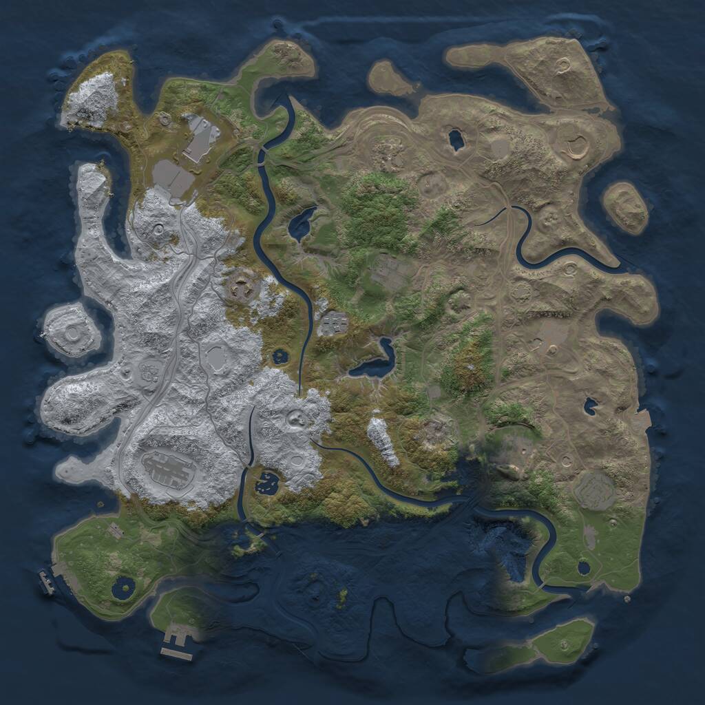 Rust Map: Procedural Map, Size: 4500, Seed: 434437787, 17 Monuments