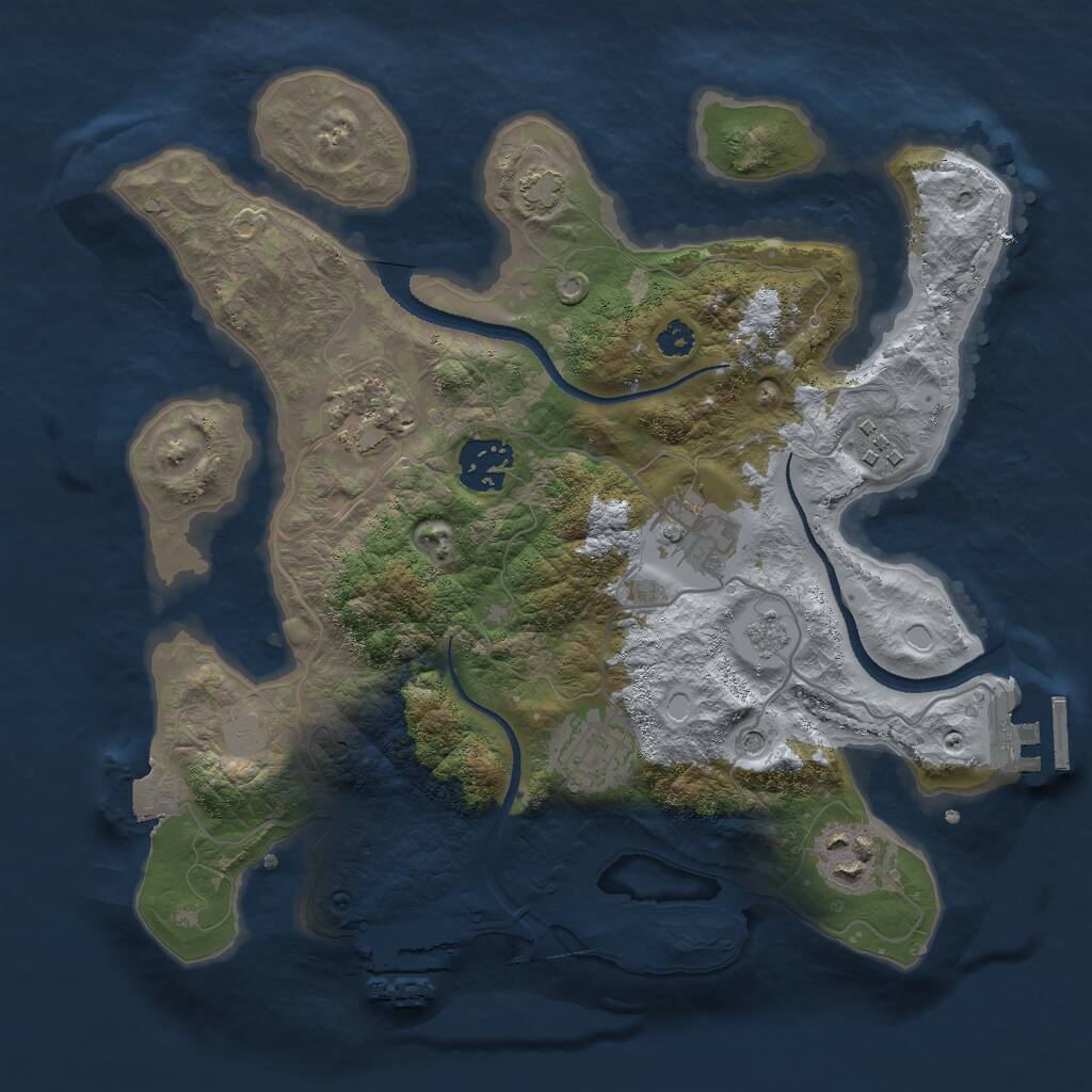 Rust Map: Procedural Map, Size: 3000, Seed: 17868, 12 Monuments