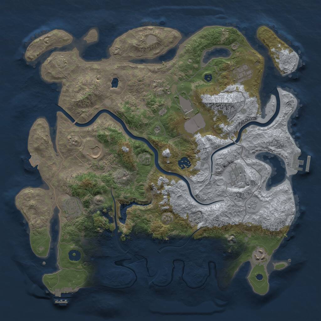 Rust Map: Procedural Map, Size: 4000, Seed: 3760375, 15 Monuments
