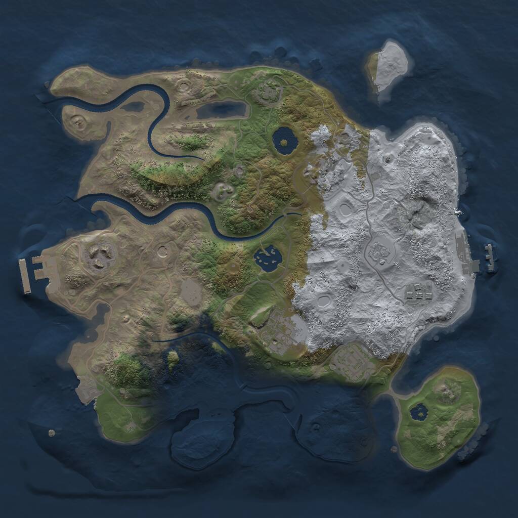 Rust Map: Procedural Map, Size: 3000, Seed: 1845920, 12 Monuments