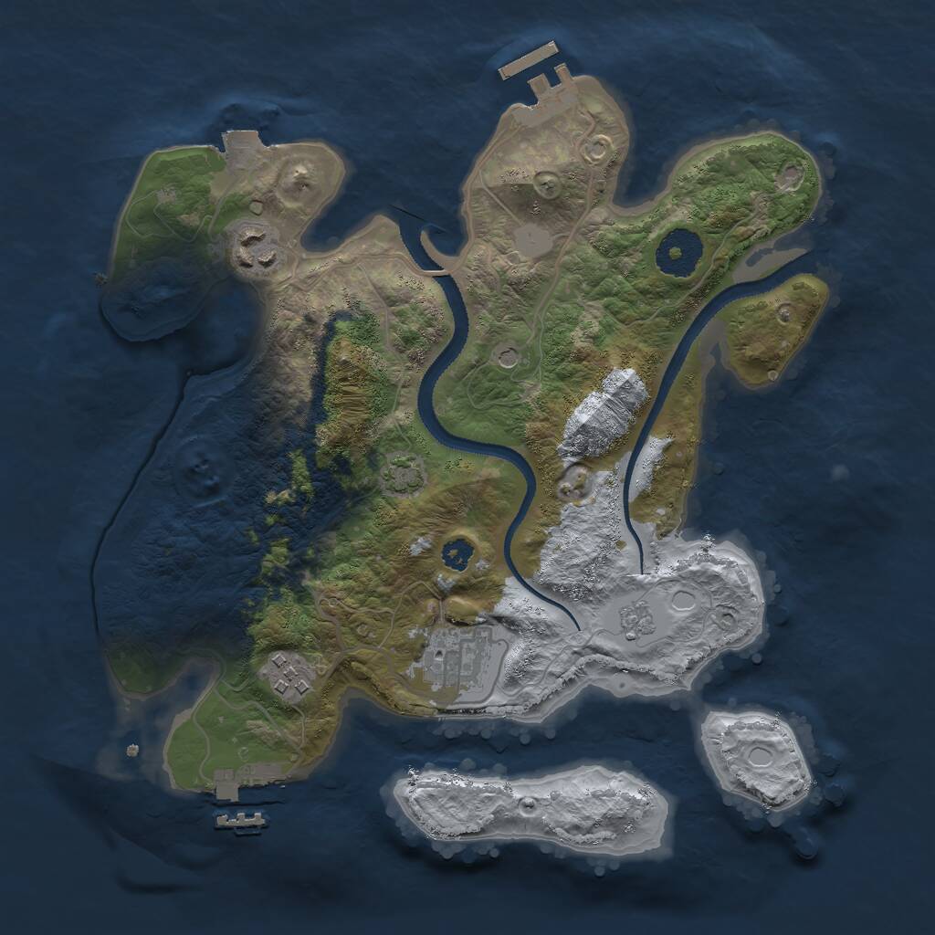 Rust Map: Procedural Map, Size: 3000, Seed: 32284, 9 Monuments