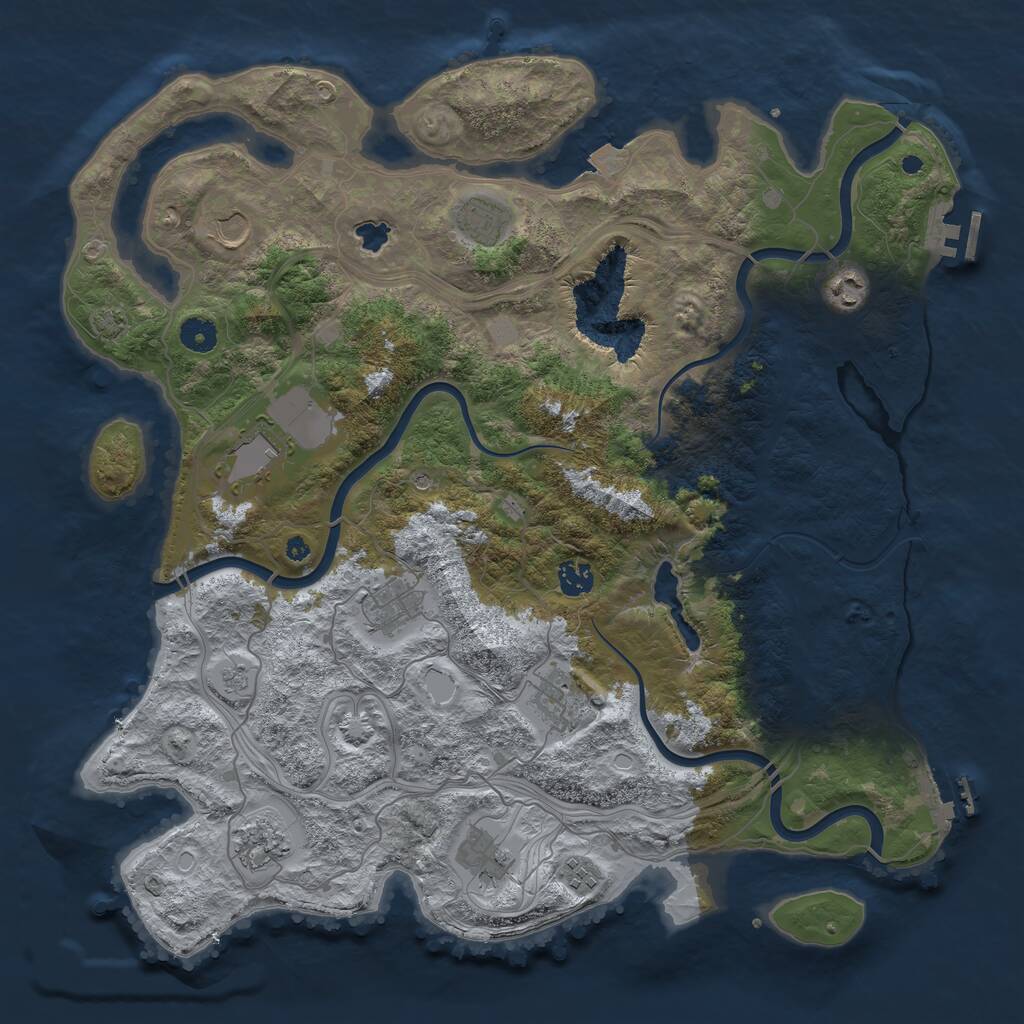 Rust Map: Procedural Map, Size: 4250, Seed: 468169745, 16 Monuments