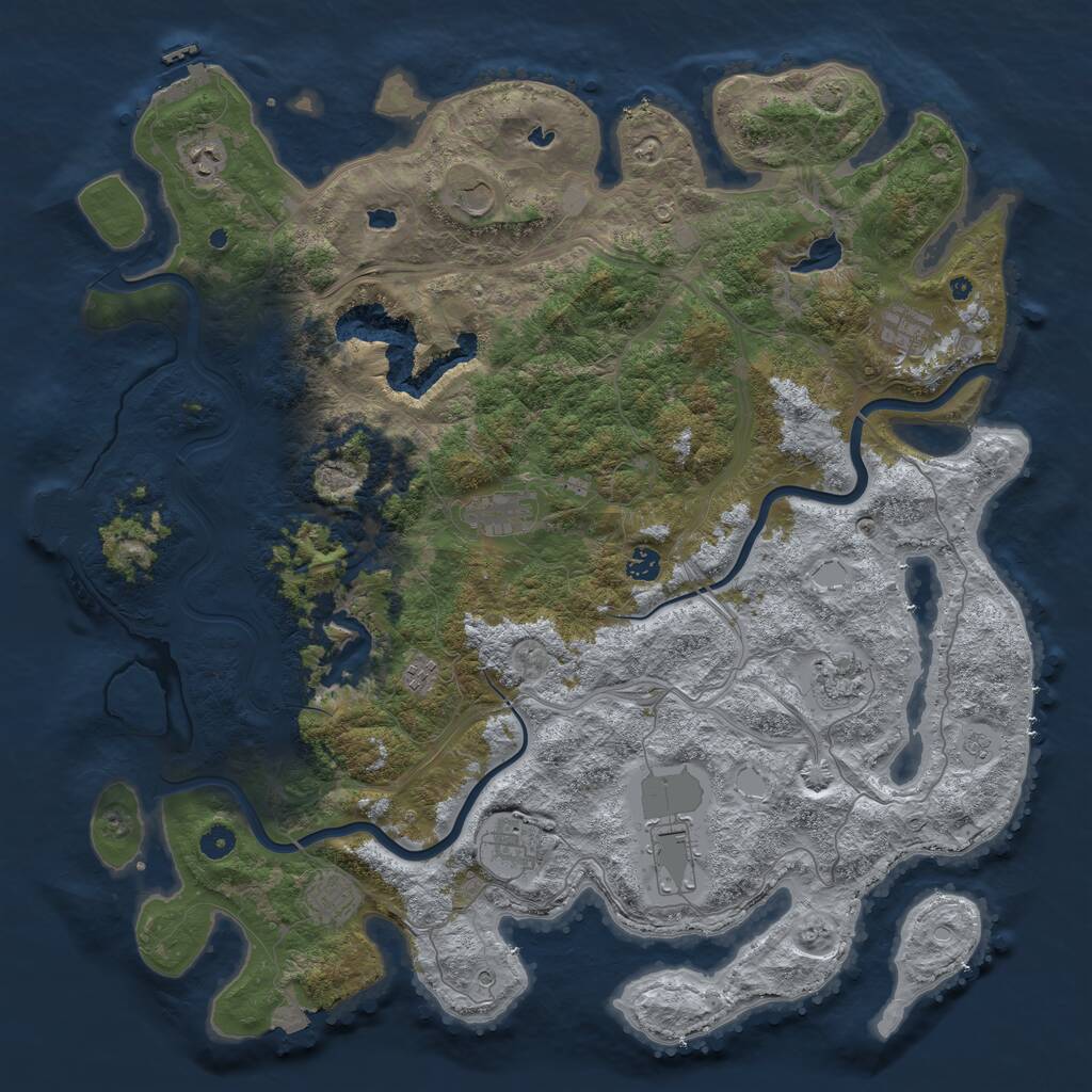 Rust Map: Procedural Map, Size: 4800, Seed: 1184388026, 16 Monuments