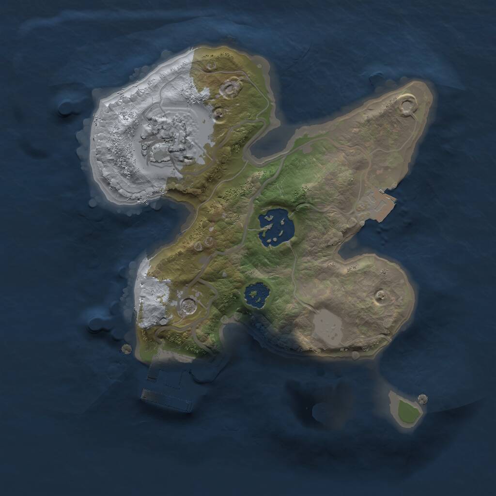 Rust Map: Procedural Map, Size: 2000, Seed: 6281054, 5 Monuments