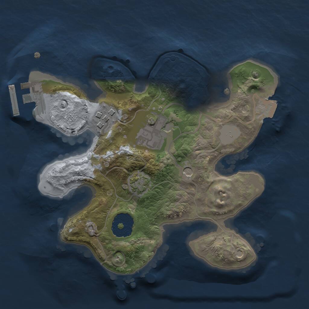 Rust Map: Procedural Map, Size: 2000, Seed: 914820, 6 Monuments