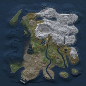 Thumbnail Rust Map: Procedural Map, Size: 2993, Seed: 22198122, 11 Monuments