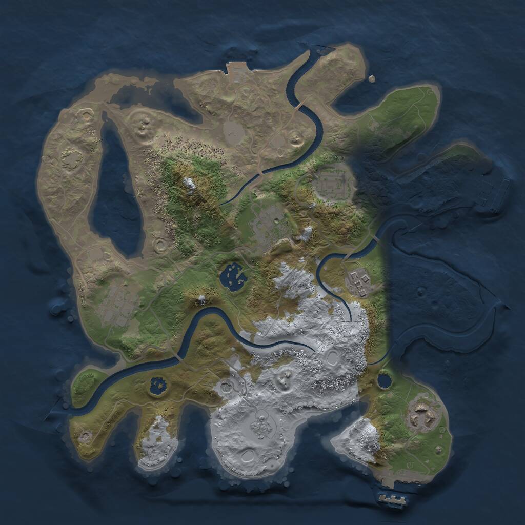 Rust Map: Procedural Map, Size: 3000, Seed: 5696989, 12 Monuments