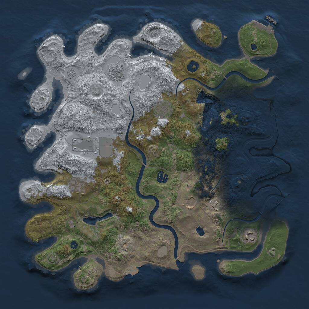 Rust Map: Procedural Map, Size: 4000, Seed: 69696767, 13 Monuments