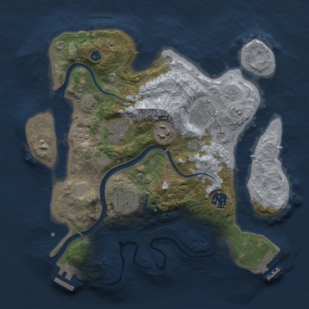 Rust Map: Procedural Map, Size: 3000, Seed: 4875213, 12 Monuments