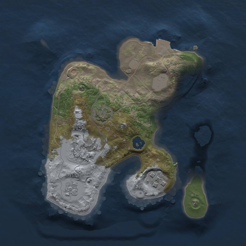 Rust Map: Procedural Map, Size: 2000, Seed: 13579, 5 Monuments
