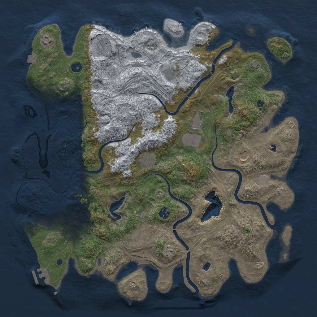 Rust Map: Procedural Map, Size: 4500, Seed: 100206458, 15 Monuments