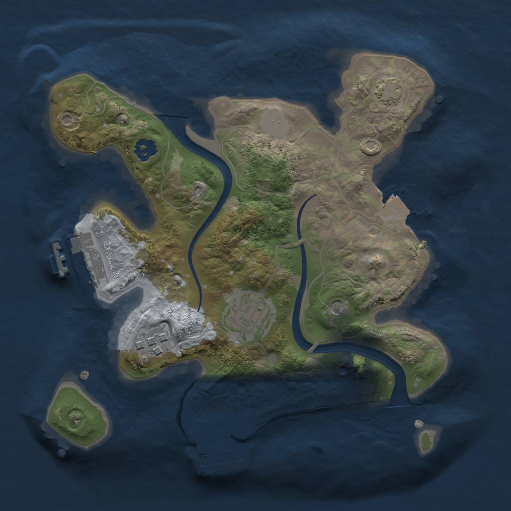 Rust Map: Procedural Map, Size: 2300, Seed: 994405646, 7 Monuments