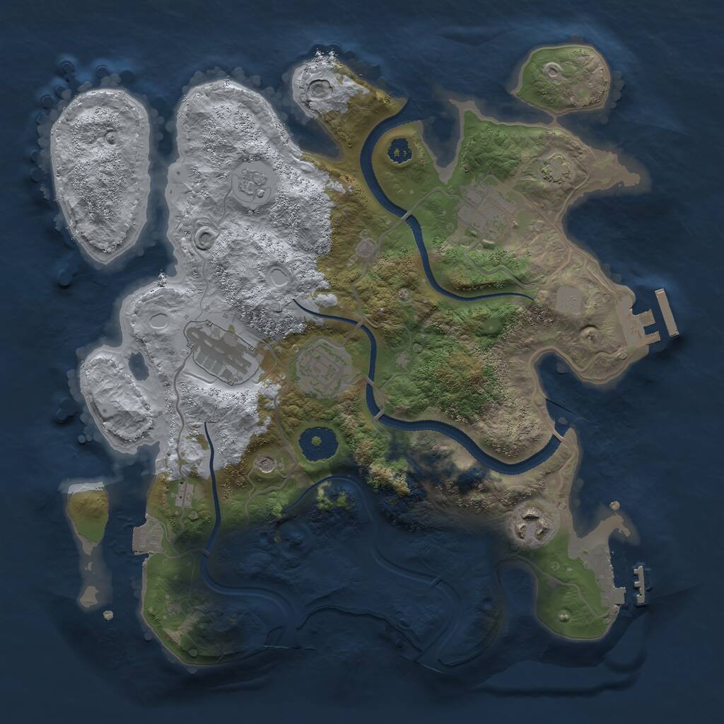Rust Map: Procedural Map, Size: 3000, Seed: 9984, 10 Monuments