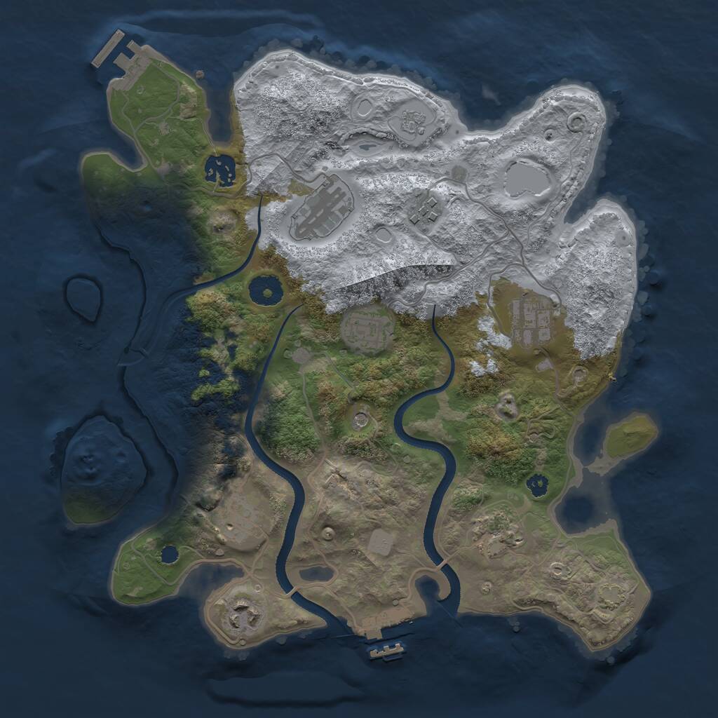 Rust Map: Procedural Map, Size: 3300, Seed: 275928392, 14 Monuments