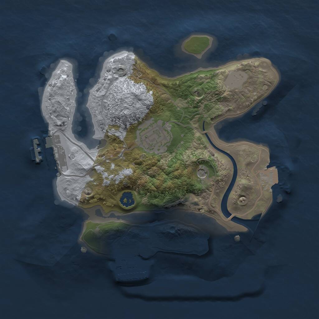 Rust Map: Procedural Map, Size: 2150, Seed: 82999, 5 Monuments