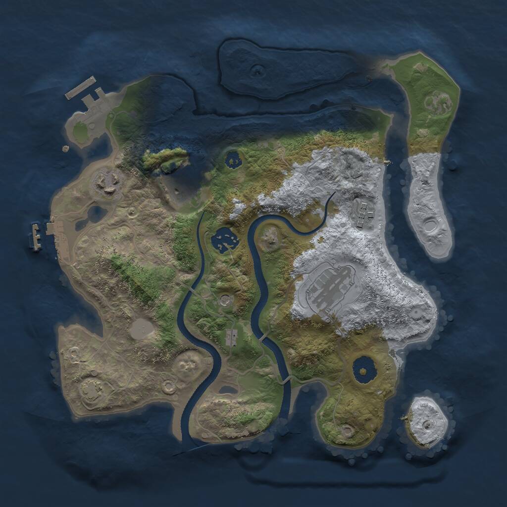 Rust Map: Procedural Map, Size: 3000, Seed: 19462, 10 Monuments