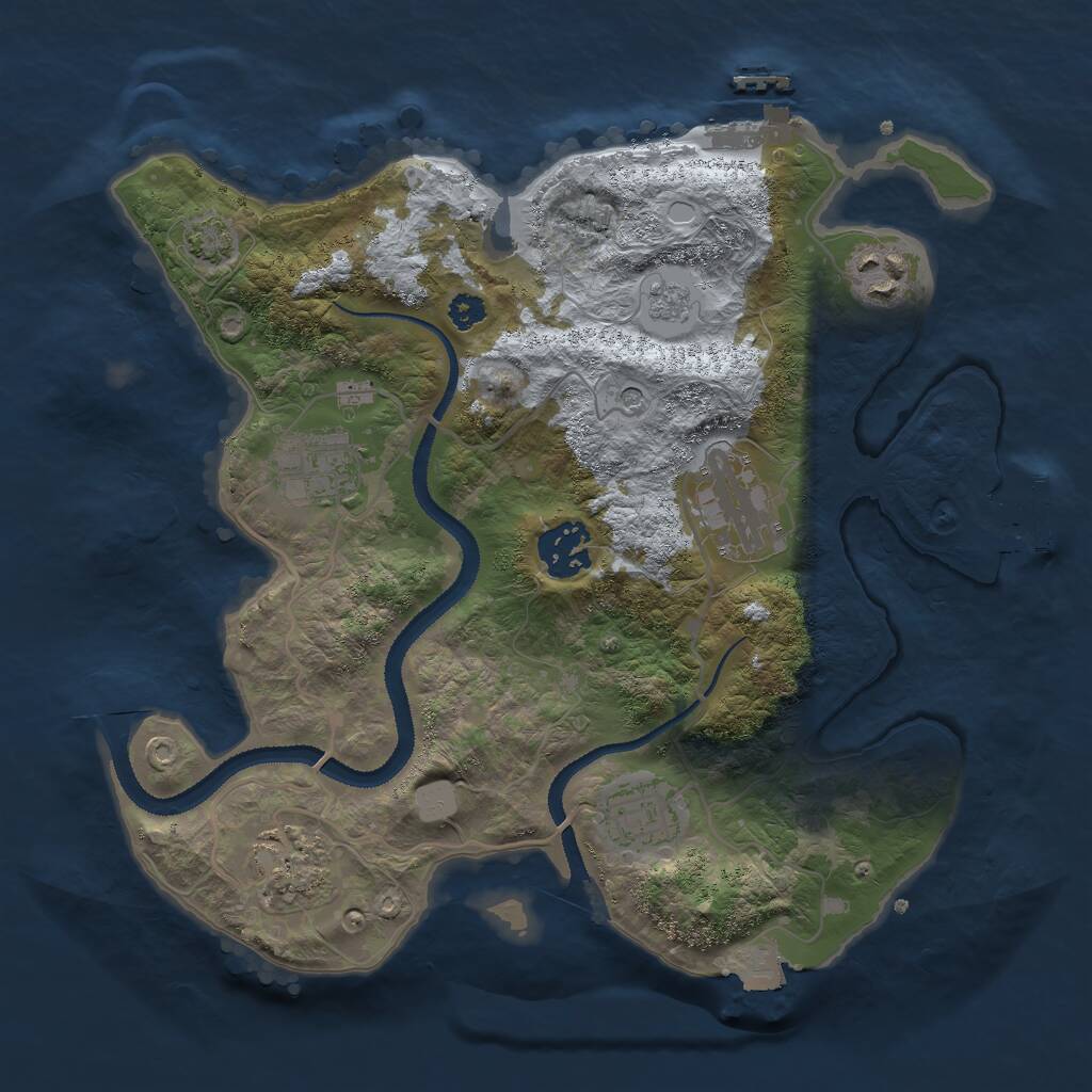Rust Map: Procedural Map, Size: 3000, Seed: 50825092, 12 Monuments