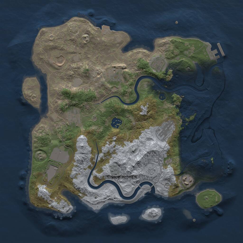 Rust Map: Procedural Map, Size: 3500, Seed: 1427936129, 15 Monuments
