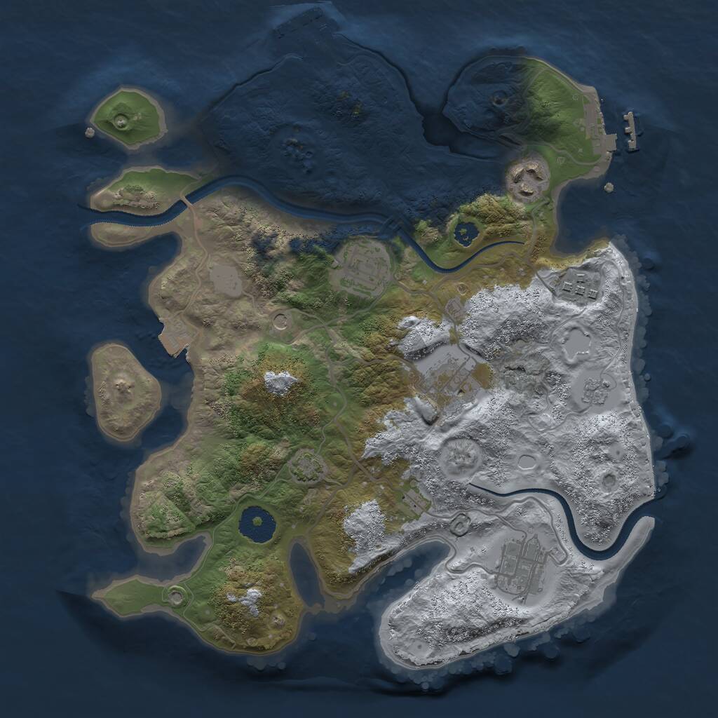 Rust Map: Procedural Map, Size: 3000, Seed: 1679077324, 11 Monuments