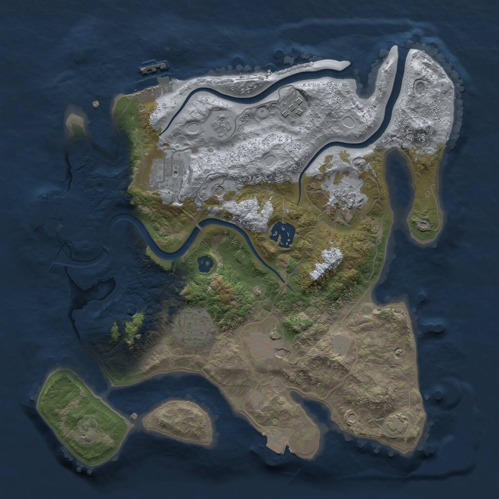 Rust Map: Procedural Map, Size: 3000, Seed: 1579517168, 12 Monuments
