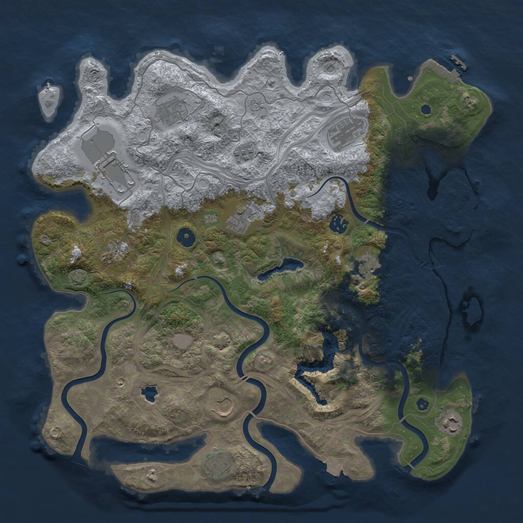 Rust Map: Procedural Map, Size: 4250, Seed: 1442283818, 17 Monuments