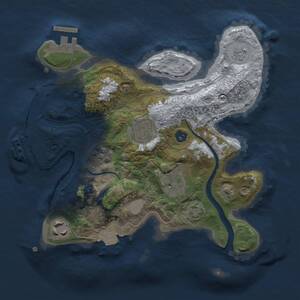 Thumbnail Rust Map: Procedural Map, Size: 2500, Seed: 984692007, 9 Monuments