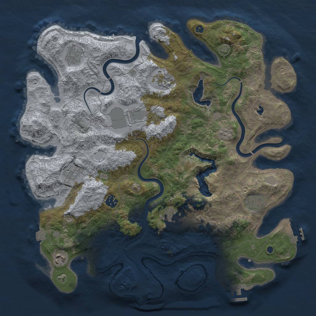 Rust Map: Procedural Map, Size: 4000, Seed: 1750668966, 15 Monuments