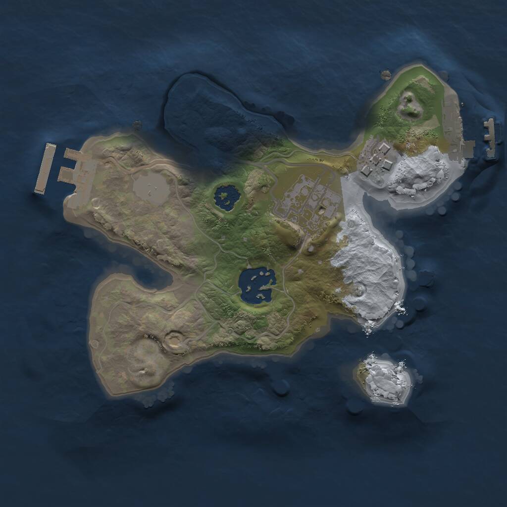 Rust Map: Procedural Map, Size: 2000, Seed: 1394490874, 6 Monuments