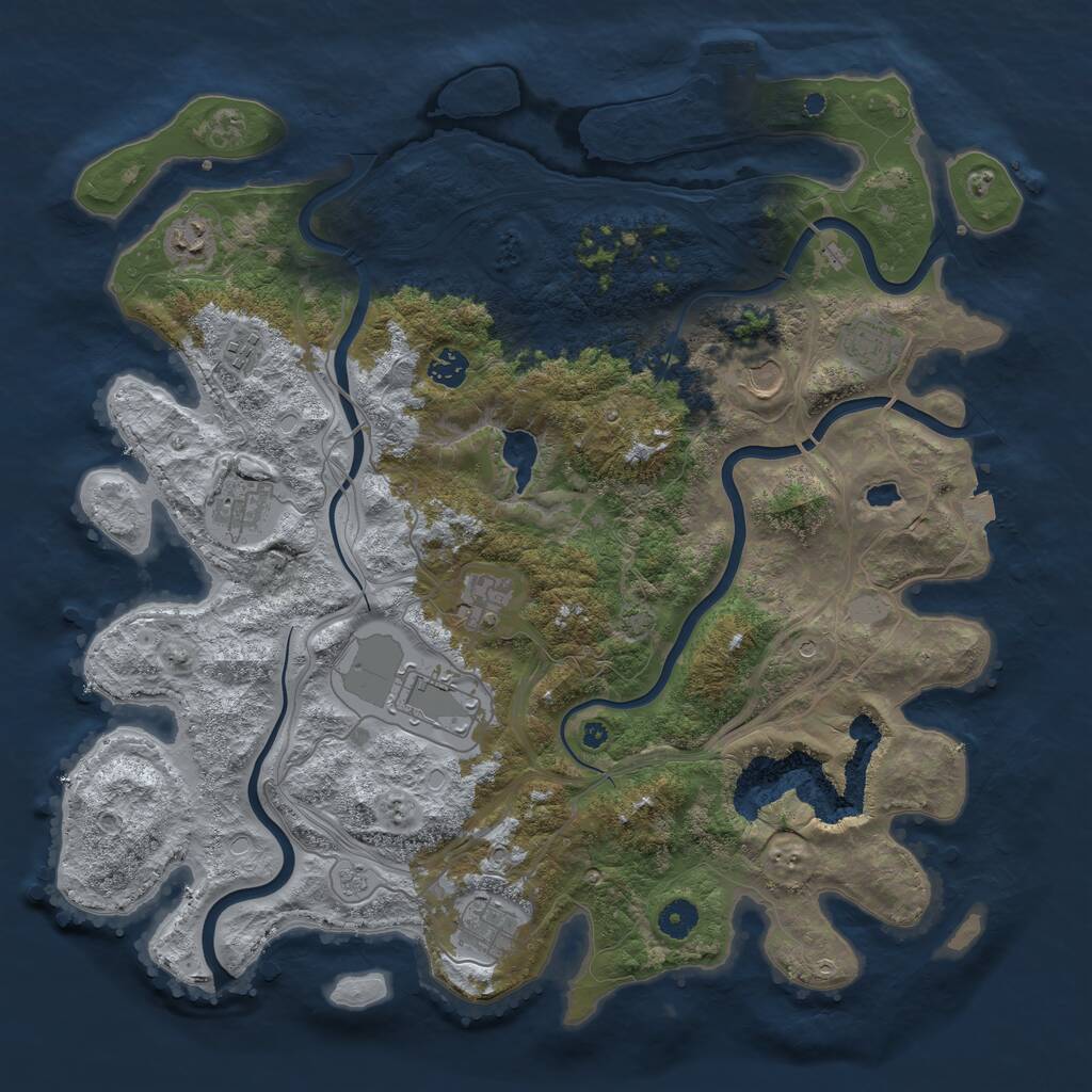 Rust Map: Procedural Map, Size: 4250, Seed: 934081284, 14 Monuments