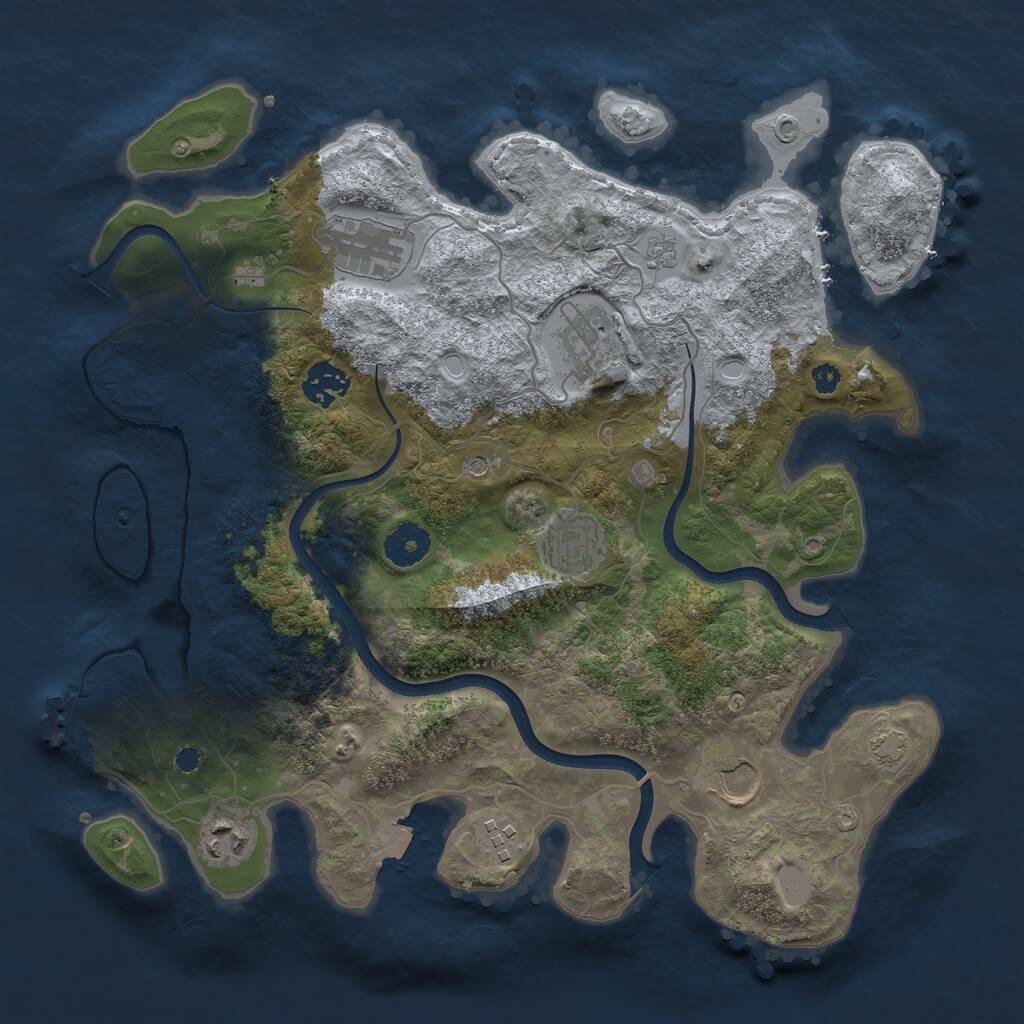 Rust Map: Procedural Map, Size: 3500, Seed: 661211032, 12 Monuments