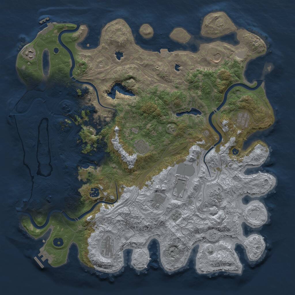 Rust Map: Procedural Map, Size: 4500, Seed: 96542134, 17 Monuments