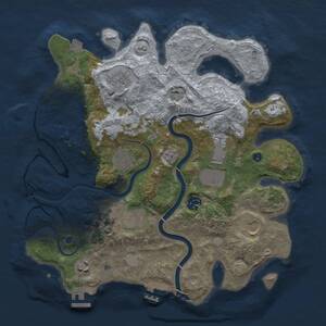 Thumbnail Rust Map: Procedural Map, Size: 3500, Seed: 1122514908, 14 Monuments
