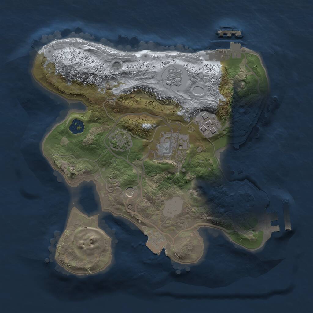 Rust Map: Procedural Map, Size: 2100, Seed: 1584333755, 8 Monuments