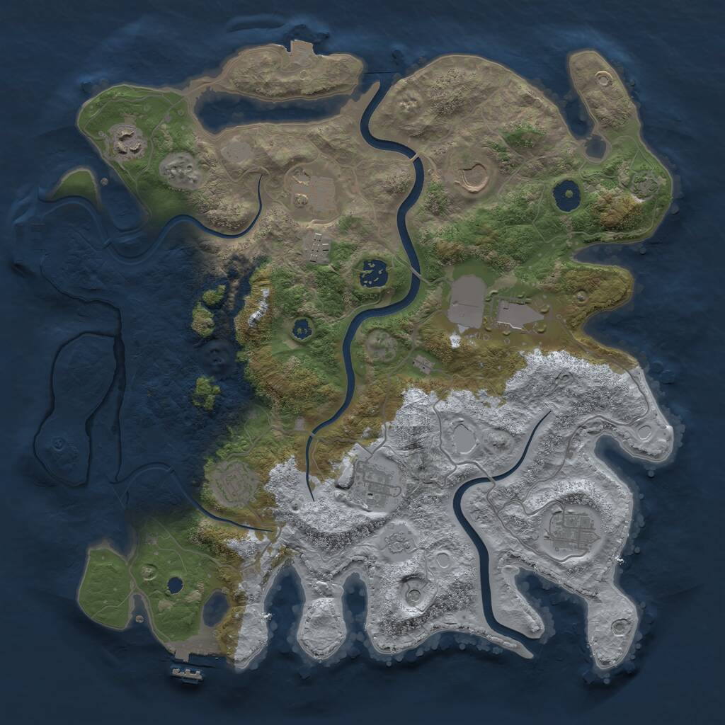 Rust Map: Procedural Map, Size: 3750, Seed: 4684384, 15 Monuments