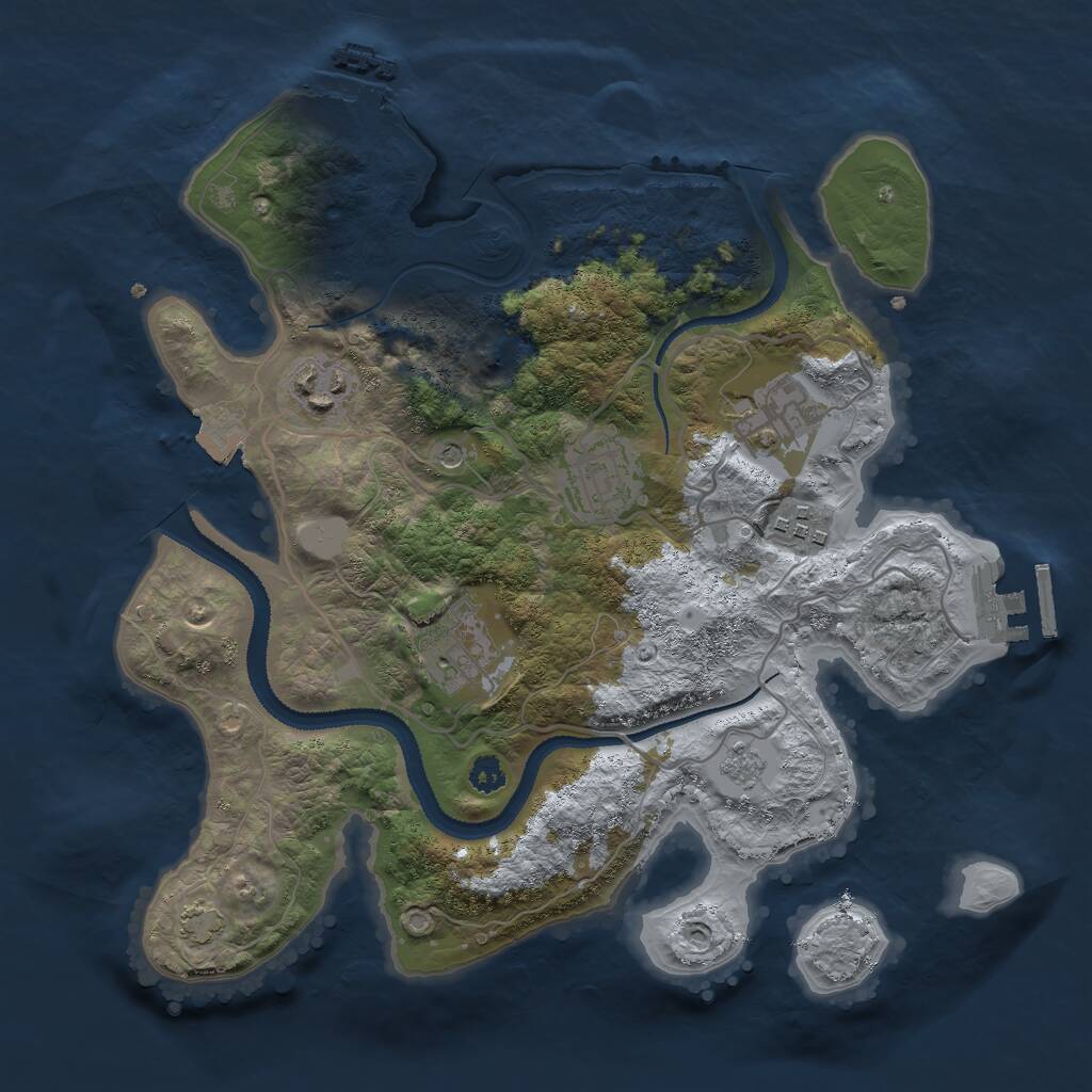 Rust Map: Procedural Map, Size: 3000, Seed: 1986223, 11 Monuments