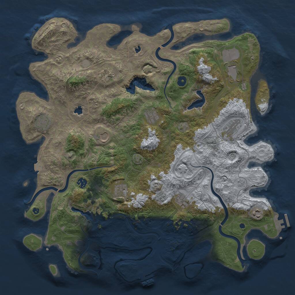 Rust Map: Procedural Map, Size: 4500, Seed: 1382655462, 17 Monuments
