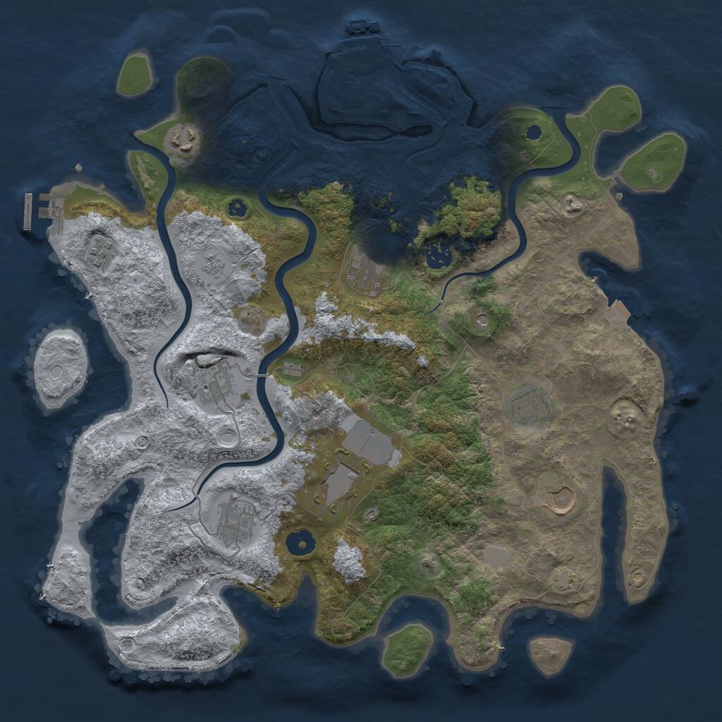 Rust Map: Procedural Map, Size: 3900, Seed: 6325, 15 Monuments