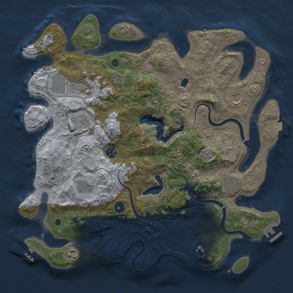 Rust Map: Procedural Map, Size: 4000, Seed: 874246, 15 Monuments