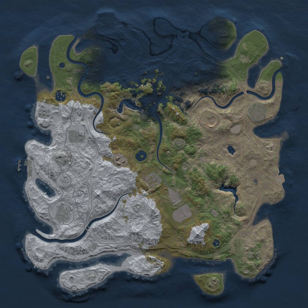 Rust Map: Procedural Map, Size: 4250, Seed: 214313, 16 Monuments