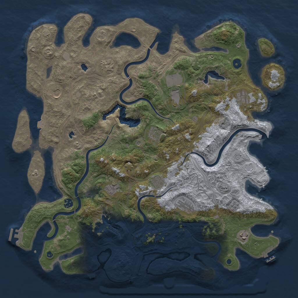 Rust Map: Procedural Map, Size: 4800, Seed: 14123501, 17 Monuments