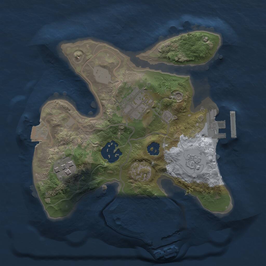 Rust Map: Procedural Map, Size: 2000, Seed: 305009720, 7 Monuments