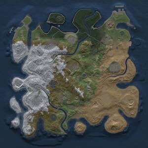 Thumbnail Rust Map: Procedural Map, Size: 3500, Seed: 5395053, 19 Monuments